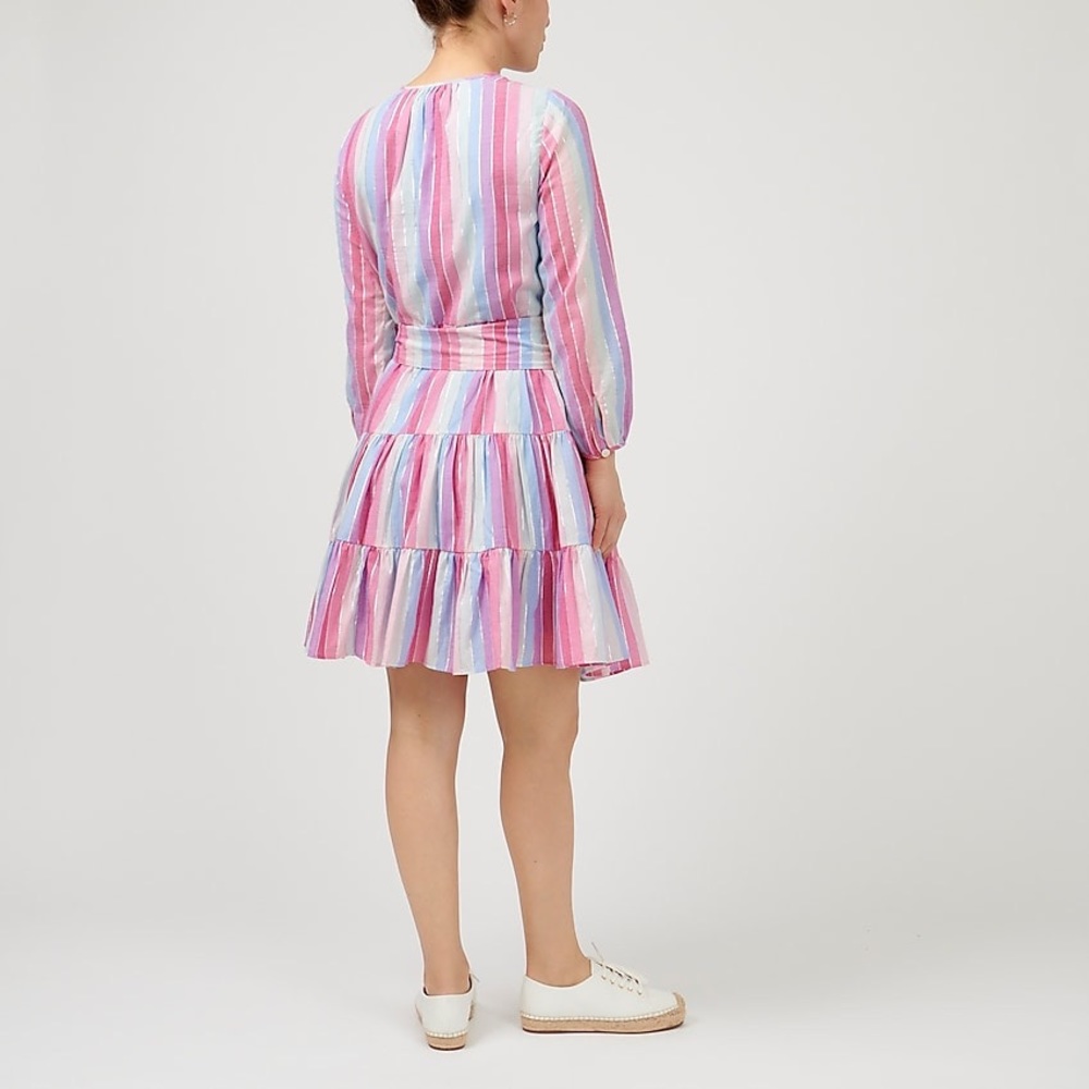 J.Crew metallic stripe shirt dress with belt large - Picture 3 of 4